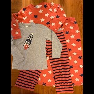 2 Sets PJs Boden 7 8 Rocket Stars Striped Pajamas